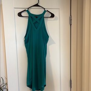 Vibrant Teal Criss-Cross Dress